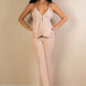 Split Front Backless Halter Top & Flare Pants Set