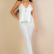 Split Front Backless Halter Top & Flare Pants Set