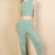 French Terry Elastic Waist Tank Top & Joggers Set