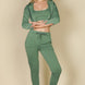 French Terry Cropped Cami With Zip-up Jacket And Joggers Set