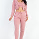 French Terry Cropped Cami With Zip-up Jacket And Joggers Set