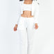 French Terry Cropped Cami With Zip-up Jacket And Joggers Set