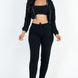 French Terry Cropped Cami With Zip-up Jacket And Joggers Set