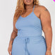 Plus Size Ribbed Crop Cami Top & Shorts Set
