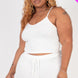 Plus Size Ribbed Crop Cami Top & Shorts Set