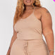 Plus Size Ribbed Crop Cami Top & Shorts Set