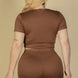 Plus Size Short Sleeve Crop Top & Shorts Set