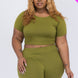 Plus Size Short Sleeve Crop Top & Shorts Set