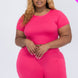 Plus Size Short Sleeve Crop Top & Shorts Set