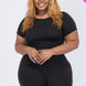Plus Size Short Sleeve Crop Top & Shorts Set