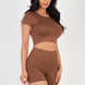 Short Sleeve Crop Top & Shorts Set