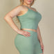 Plus Size Split Back Cami Top & Shorts Set
