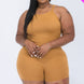 Plus Size Split Back Cami Top & Shorts Set