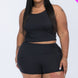 Plus Size Split Back Cami Top & Shorts Set