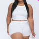 Plus Size Split Back Cami Top & Shorts Set