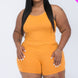 Plus Size Split Back Cami Top & Shorts Set