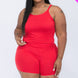 Plus Size Split Back Cami Top & Shorts Set