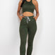 Crop Tank Top & Ruched Pants Set
