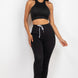 Crop Tank Top & Ruched Pants Set