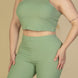 Plus Size Ribbed Cropped Tank Top And Biker Shorts Set