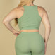 Plus Size Ribbed Cropped Tank Top And Biker Shorts Set