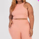 Plus Size Ribbed Cropped Tank Top And Biker Shorts Set