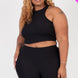Plus Size Ribbed Cropped Tank Top And Biker Shorts Set