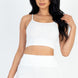 Ribbed Cami Crop Top & Ruched Shorts Set