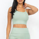 Ribbed Cami Crop Top & Ruched Shorts Set