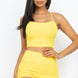 Ribbed Cami Crop Top & Ruched Shorts Set