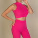 Ribbed Mock Neck Crop Tank Top & Bootcut Pants Set