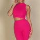Ribbed Mock Neck Crop Tank Top & Bootcut Pants Set