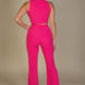 Ribbed Mock Neck Crop Tank Top & Bootcut Pants Set