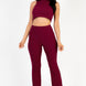 Ribbed Mock Neck Crop Tank Top & Bootcut Pants Set