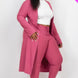 Plus Size Ribbed Long Cardigan & Leggings Set