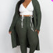 Plus Size Ribbed Long Cardigan & Leggings Set