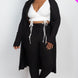 Plus Size Ribbed Long Cardigan & Leggings Set