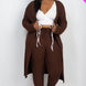 Plus Size Ribbed Long Cardigan & Leggings Set
