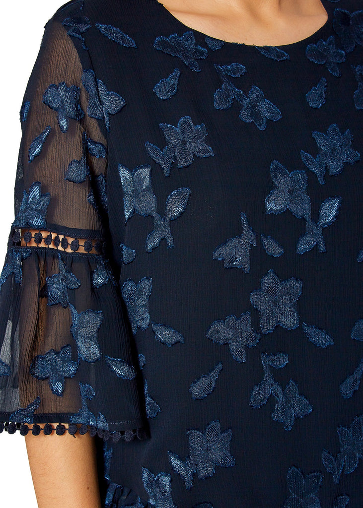 Pleione Women's Charmuese Contrast Cross Front Blouse