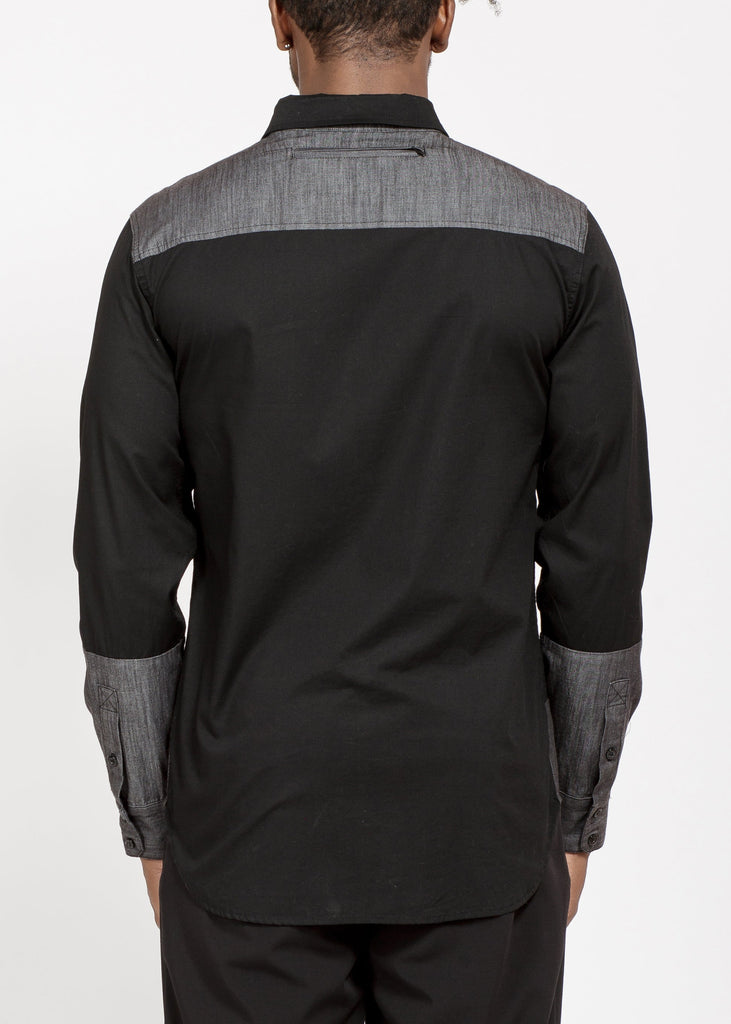 Men's Zip Pocket Button Up in Black by Shop at Konus