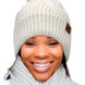 Coil Chevron Knitted Fleece Lined Beanie