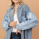 And The Why Full Size Paisley Print Quilted Sleeves Denim Jacket