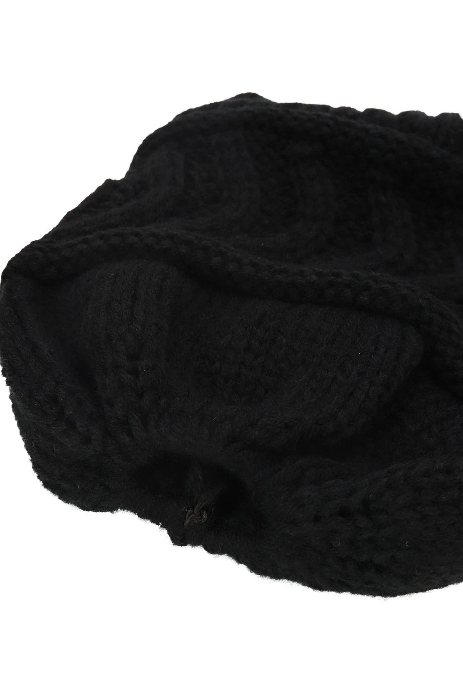 Classic Ponytail Chevron Cable Knitted Beanie