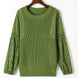 Eyelet Round Neck Drop Shoulder Sweater