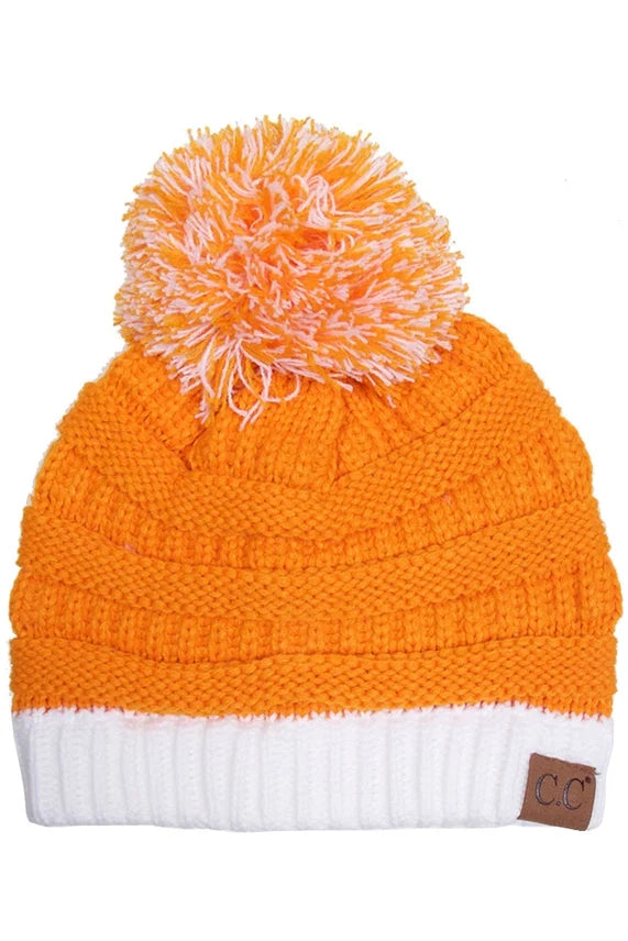 C.C. Game Day Team College Color Knit Cuff With Pom