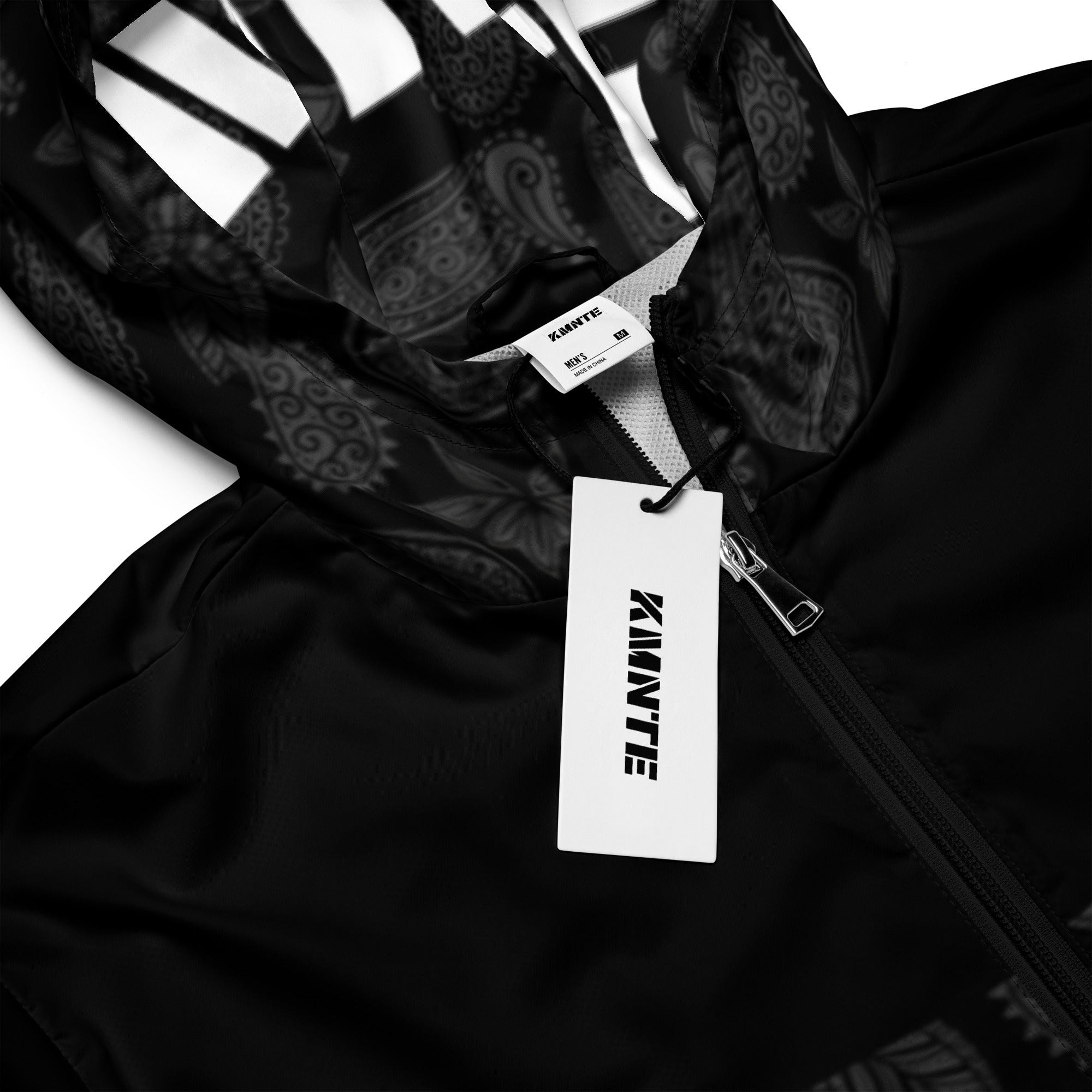 Kimante Paisley Men’s Black Windbreaker Jacket