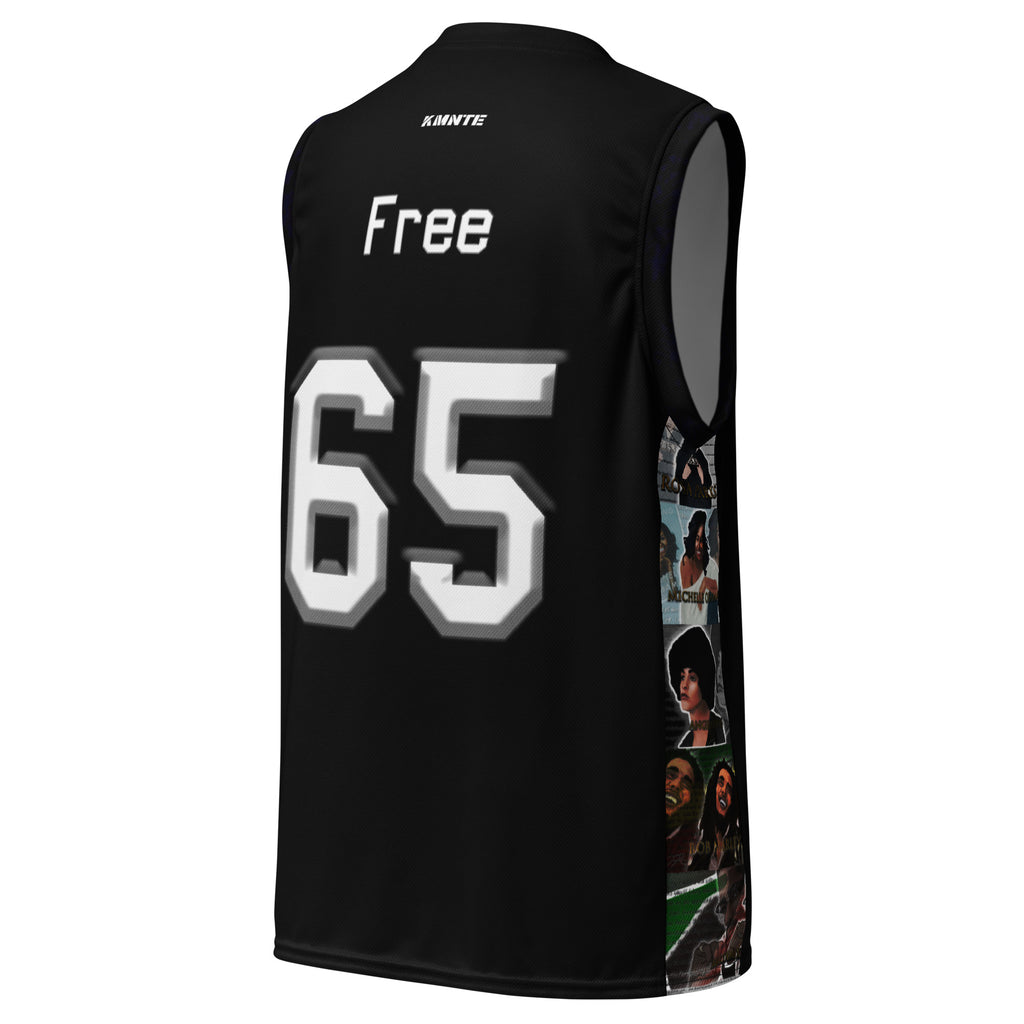 Juneteenth Kimante Recycled Unisex Basketball Jersey All Black
