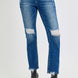 RISEN Full Size High Rise Distressed Crop Straight Jeans