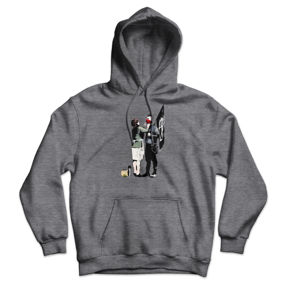 Banksy Anarchist Punk and His Mother Unisex Hoodie