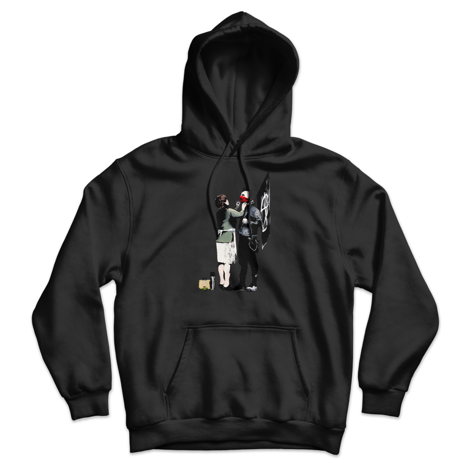 Banksy Anarchist Punk and His Mother Unisex Hoodie